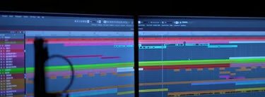 Audio editing timeline in the studio